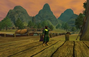 Maltheas on the docks of the Isle of Mara in Everquest 2.